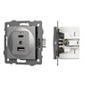 Механизм USB розетки SCT-MUAC-PL-GR-V (5V, 3A, QC4) (Arlight, -)