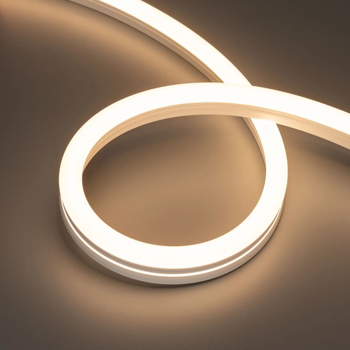 Лента светодиодная герметичная MOONLIGHT-SIDE-A140-12x24mm 24V Warm3000 (9.6 W/m, IP68, 5m, wire x2) (Arlight, Вывод прямой, 3 года)
