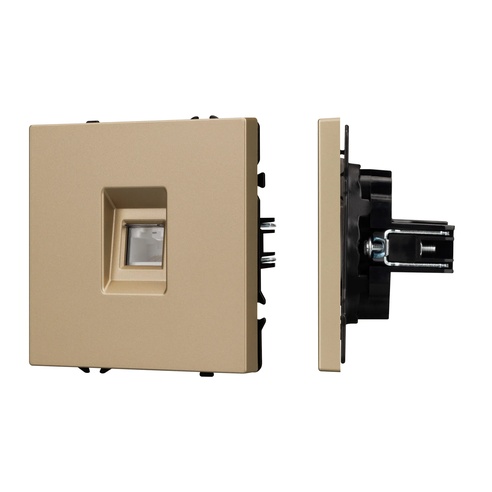 Механизм телефонной розетки SCT-NOBE-MTL1-SFPL-GD (RJ-11, 4C) (Arlight, Золотой песок)