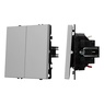Механизм выключателя двухклавишный проходной SWT-NOBE-MKP2-SFPL-IS (230V, 10A) (Arlight, Никель)
