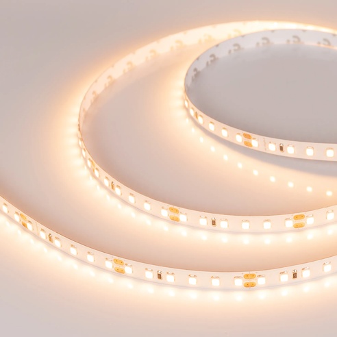 Лента светодиодная RT-A120-8mm 24V Warm2700 (9.6 W/m, IP20, 2835, 50m) (Arlight, Открытый)