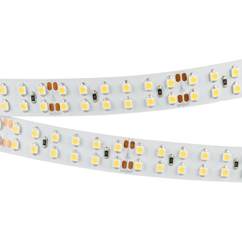 Лента светодиодная RT 2-5000 24V Cool 8K 2x2 (3528, 1200 LED, LUX) (Arlight, 19.2 Вт/м, IP20)
