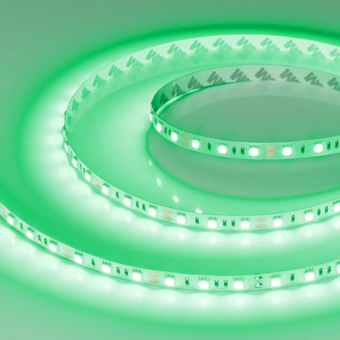 Лента светодиодная RT-B60-10mm 12V Green (14.4 W/m, IP20, 5060, 5m) (Arlight, 14.4 Вт/м, IP20)