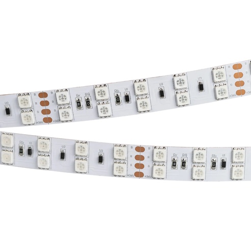 Лента светодиодная RT 2-5000 36V RGB 2X2 (5060, 600 LED, LUX) (Arlight, 26 Вт/м, IP20)