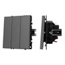 Механизм выключателя трехклавишный непроходной SWT-NOBE-MK03-SFPL-GR (230V, 10A) (Arlight, Серый базальт)