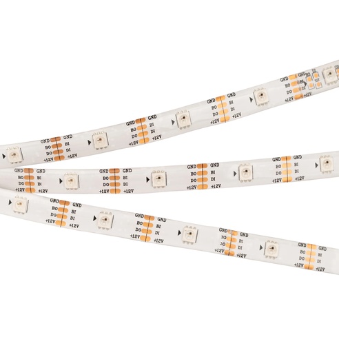 Лента светодиодная SPI-5000SE-RAM-5060-30 12V Cx1 RGB-Auto (10mm, 4.8W/m, IP65) (Arlight, Закрытый, IP65)