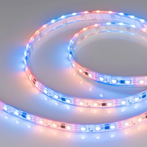 Лента светодиодная герметичная SPI-PFS-B60-12mm 12V RGB-PX3 (14.4W/m, IP68, 5060, 5m) (Arlight, бегущий огонь)