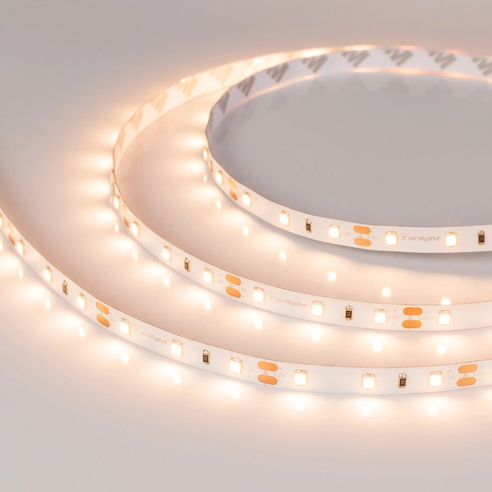 Лента светодиодная RT-A60-8mm 12V Warm3000 (7.2 W/m, IP20, 2835, 5m) (Arlight, Открытый)