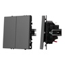Механизм выключателя двухклавишный непроходной SWT-NOBE-MK02-SFPL-GR (230V, 10A) (Arlight, -)