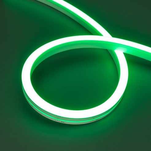 Лента светодиодная герметичная MOONLIGHT-SIDE-A140-12x17mm 24V Green (8 W/m, IP67, 5m, wire x2) (Arlight, Вывод боковой, 3 года)