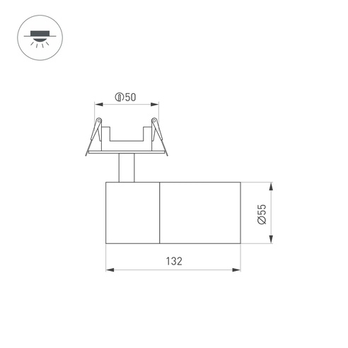 Светильник LGD-ARTEMIS-BUILT-FLAP-R55-12W Warm2700 (WH, 8-80 deg, 230V) (Arlight, IP20 Металл, 5 лет)