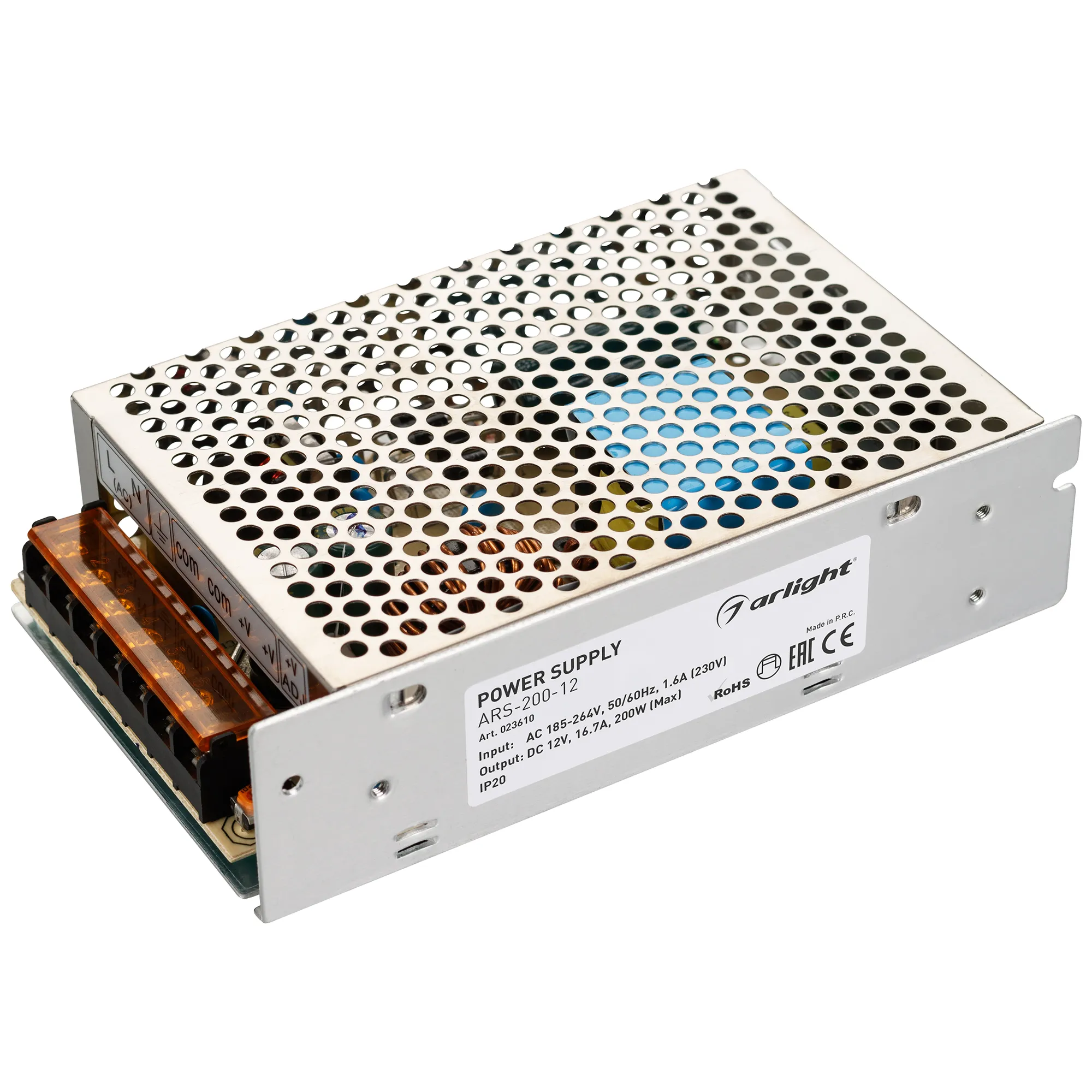 Блок питания ARS-200-12 (12V, 16.7A, 200W) (Arlight, IP20 Сетка, 2 года) - изображение товара