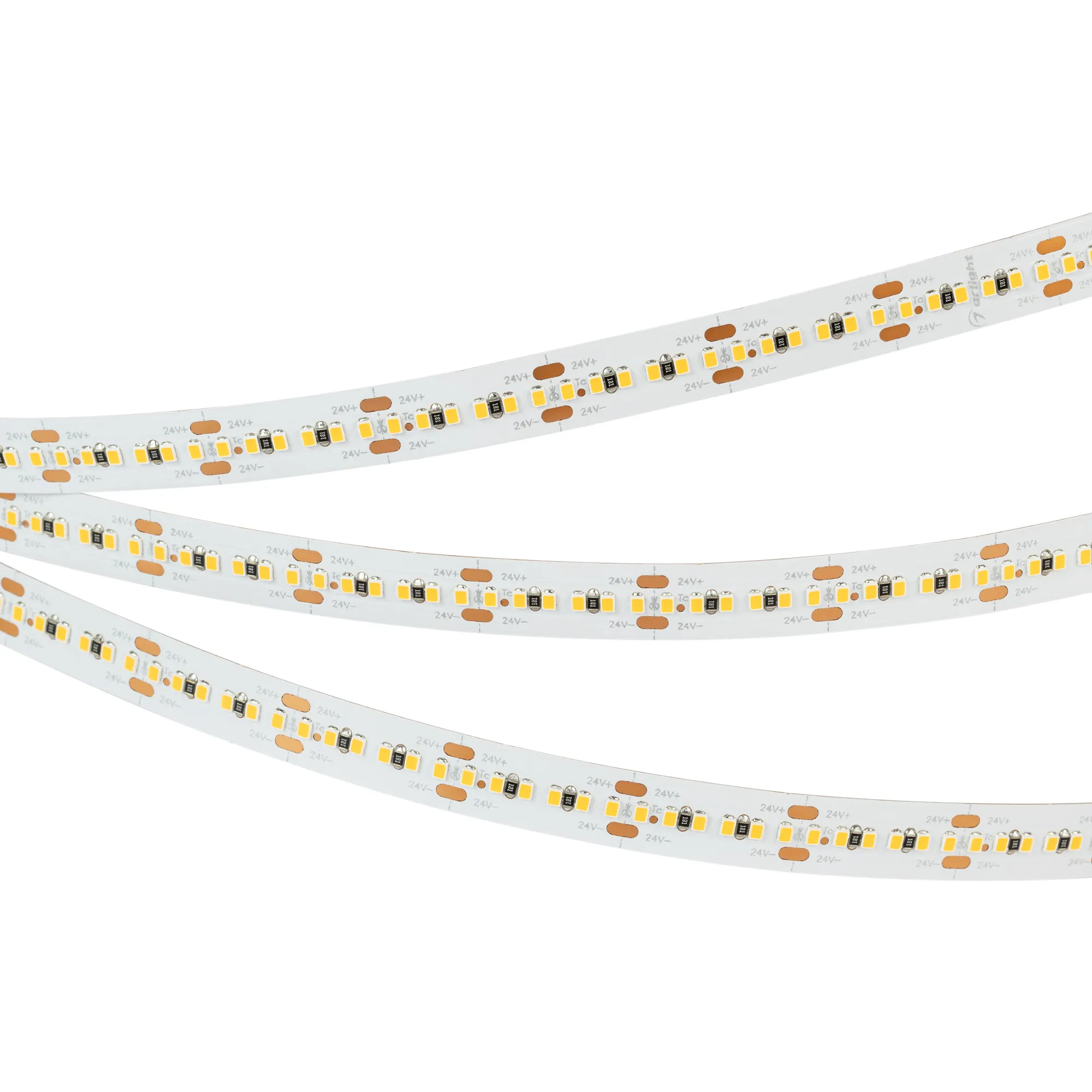 Лента светодиодная MICROLED-5000HP 24V Warm3000 10mm (2216, 300 LED/m, LUX) (Arlight, 21.6 Вт/м, IP20)