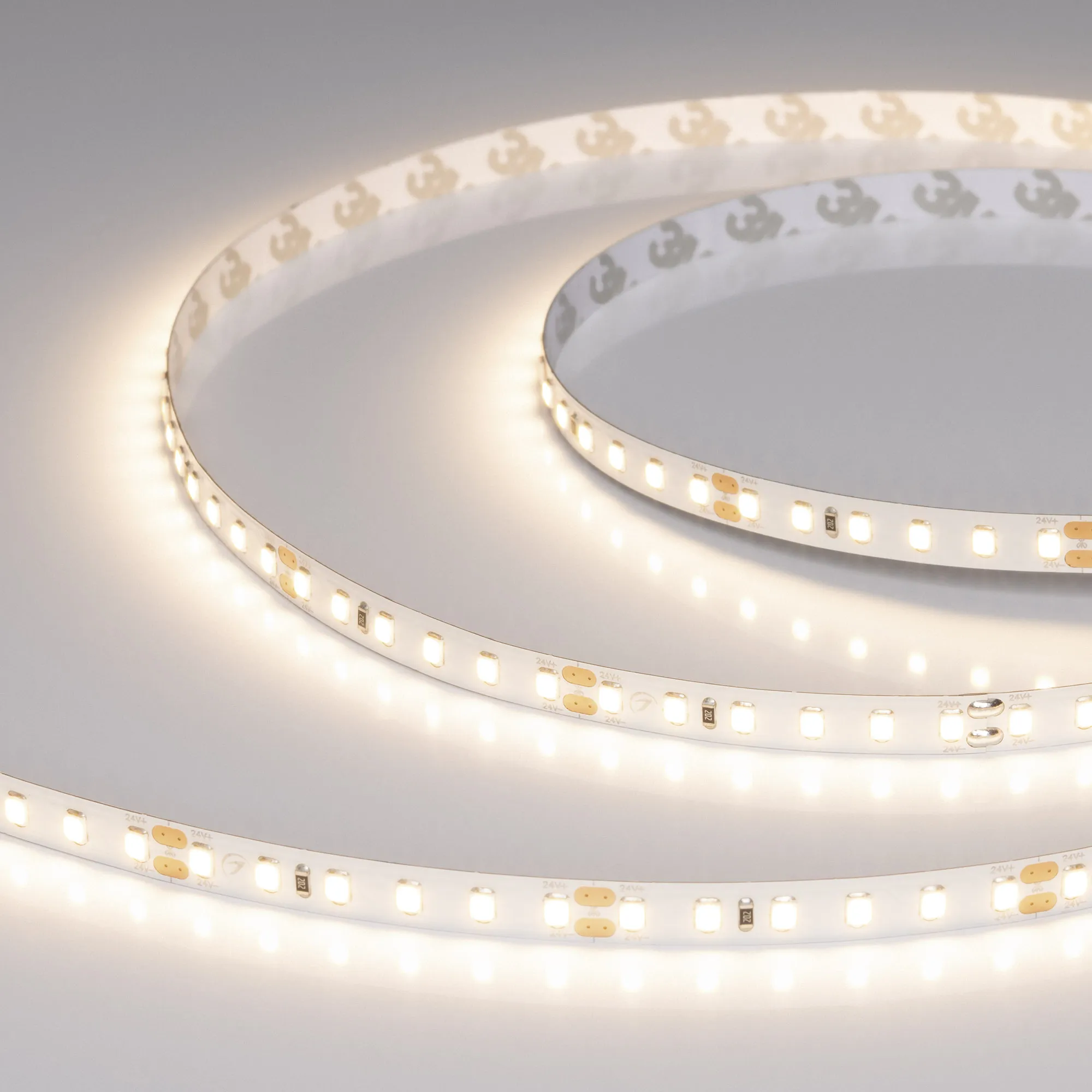 Лента UL-A120-8mm 24V Warm3000 (2 W/m, IP20, 5m) (Arlight, Открытый)