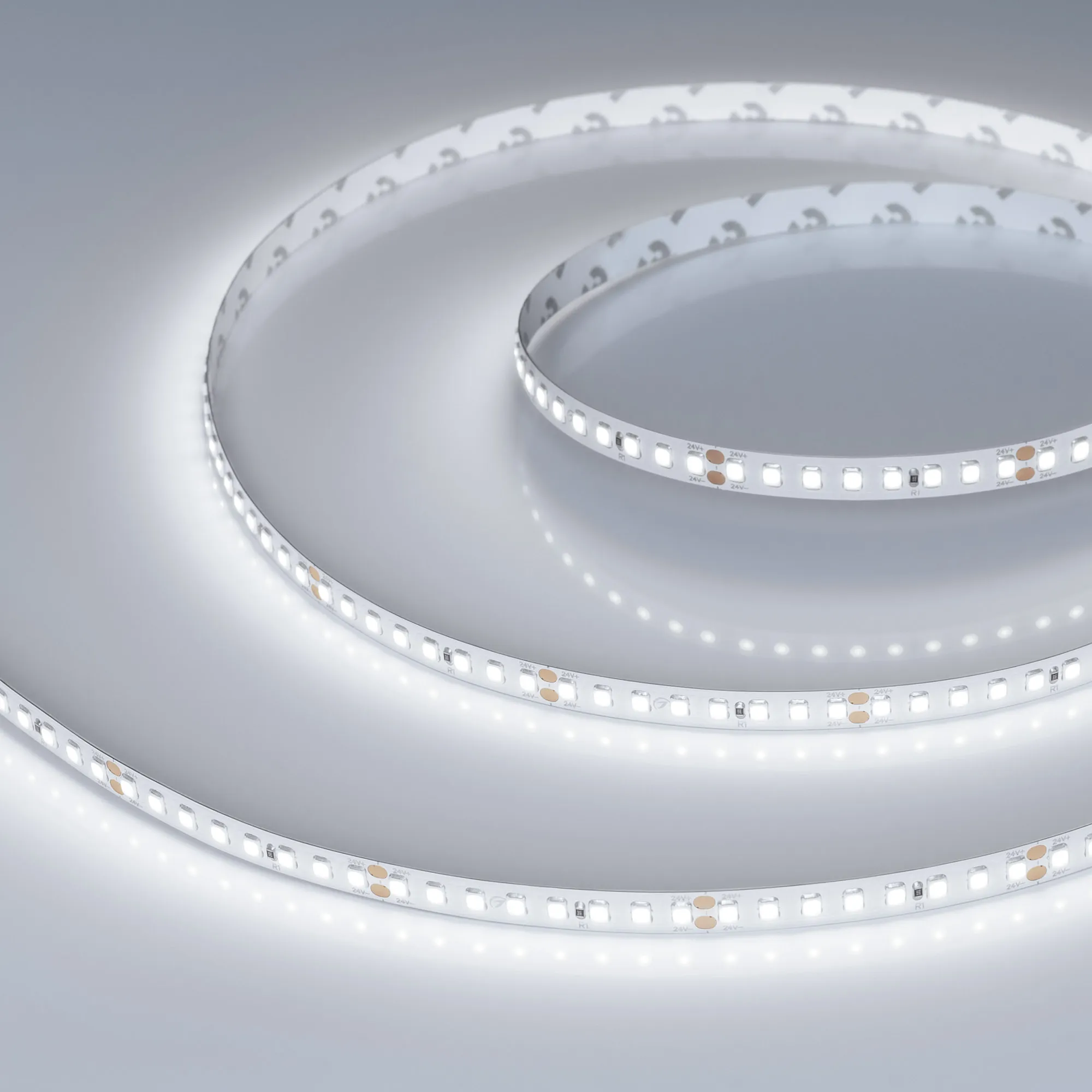 Лента светодиодная RT-A160-8mm 24V White6000 (12 W/m, IP20, 2835, 5m) (Arlight, высок.эфф.150 лм/Вт) - изображение товара