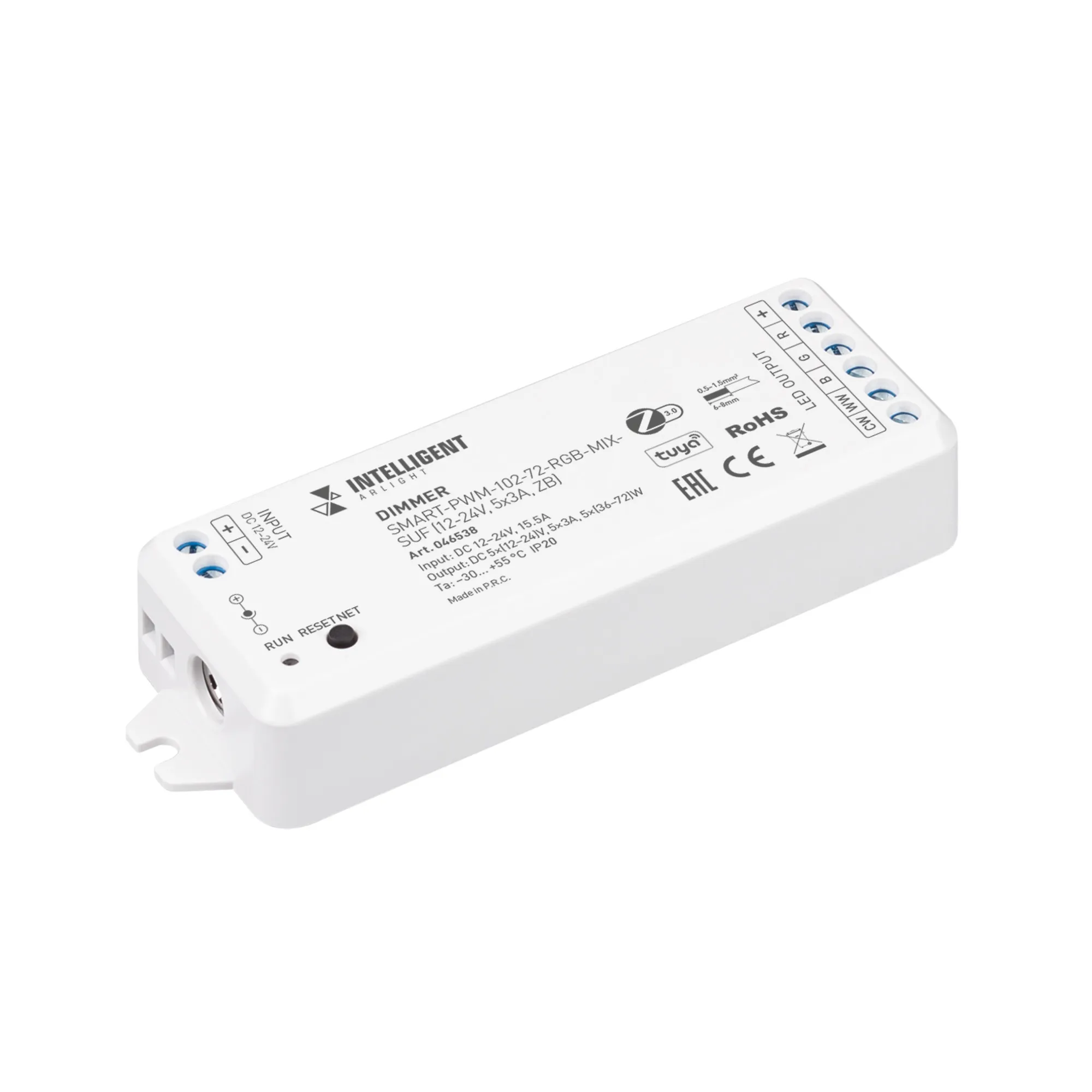 INTELLIGENT ARLIGHT Диммер SMART-PWM-102-72-RGB-MIX-SUF (12-24V, 5x3A, ZB) (IARL, Пластик) - изображение товара