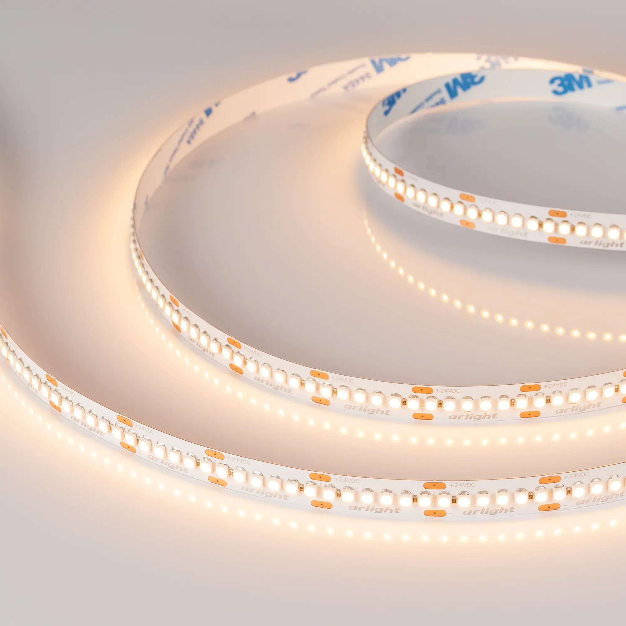Лента светодиодная RT-A240-10mm 24V Warm2700 (19.2W/m, IP20, 3528, 5m) (Arlight, 19.2 Вт/м, IP20) - изображение товара