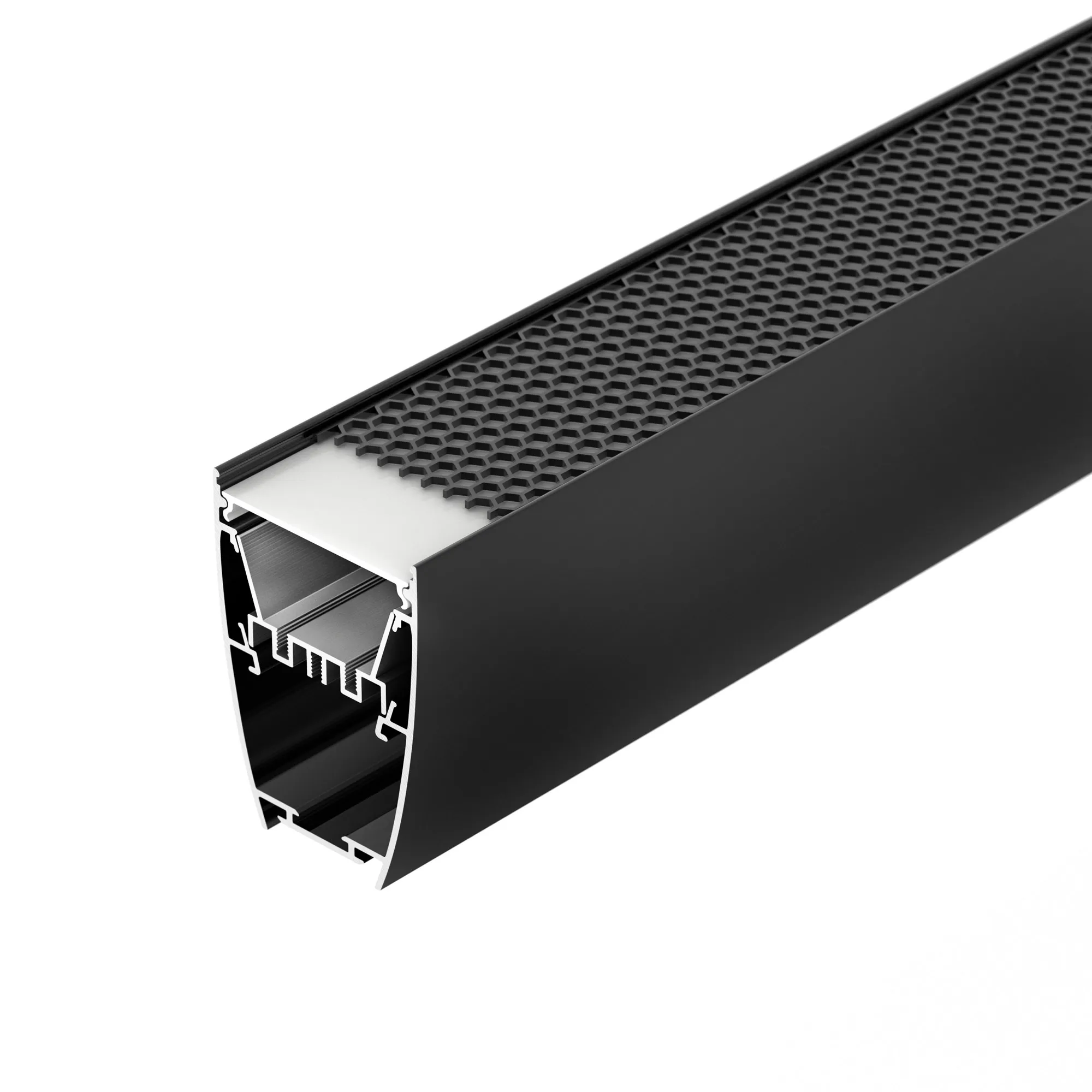 Профиль LINE-5075-U-HONEYCOMB-2000 BLACK (Arlight, Алюминий) - изображение товара